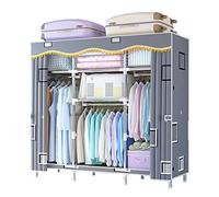 HXZJUIKL Armadio in tela, armadio portatile, organizer per vestiti con asta appendiabiti, mensole, rivestimento in tessuto, B-82 x 45 x 170 cm