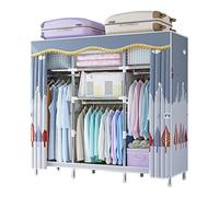 HXZJUIKL Armadio in tela, armadio portatile, organizer per vestiti con asta appendiabiti, mensole, rivestimento in tessuto, B-82 x 45 x 170 cm