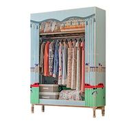 HXZJUIKL Armadio in tela portatile, organizer per armadio, per camera da letto, soggiorno, armadio con asta appendiabiti, mensole, tasche laterali