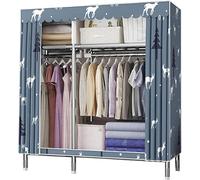 HXZJUIKL Armadio, mensole portatili in tela per armadio, organizer in tessuto con asta appendiabiti, mensole, C-130 x 45 x 170 cm