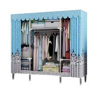 HXZJUIKL Armadio, organizer portatile in tela per armadio, con asta appendiabiti, mensole, A-145 x 45 x 175 cm