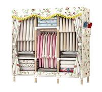 HXZJUIKL Armadio portatile in tela, armadio in tessuto con asta appendiabiti, mensole, B-125 x 45 x 170 cm