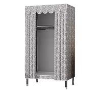 HXZJUIKL Armadio portatile in tela, armadio singolo per vestiti, organizer in tessuto con asta appendiabiti, mensole, rivestimento in tessuto, C-85 x 45 x 170 cm