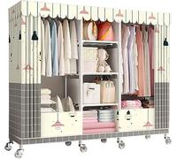 HXZJUIKL Armadio portatile in tela con asta appendiabiti, mensole, organizer per vestiti, borse, B-160 x 45 x 170 cm