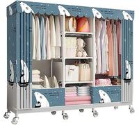 HXZJUIKL Armadio portatile in tela con asta appendiabiti, mensole, organizer per vestiti, borse, C-160 x 45 x 170 cm