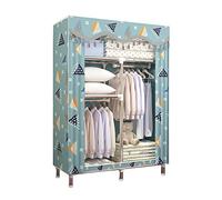 HXZJUIKL Armadio portatile in tela, organizer per vestiti in tessuto, con asta appendiabiti, pieghevole, blu, 90 x 46 x 170 cm