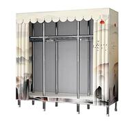 HXZJUIKL Armadio portatile in tela, organizer pieghevole per vestiti con asta appendiabiti, armadio per mobili, A-145 x 45 x 170 cm