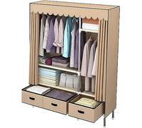 HXZJUIKL Armadio portatile in tessuto, armadio ad angolo, armadio portatile in tessuto tinta unita per camera da letto, armadio aperto con cassetto design, 168 x 165 x 45 cm