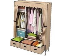 HXZJUIKL Armadio portatile in tessuto, armadio ad angolo, armadio portatile in tessuto tinta unita per camera da letto, armadio aperto con cassetto design, 168 x 165 x 45 cm
