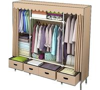 HXZJUIKL Armadio portatile in tessuto, armadio ad angolo, armadio portatile in tessuto tinta unita per camera da letto, armadio aperto con cassetto design, 168 x 165 x 45 cm