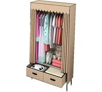 HXZJUIKL Armadio portatile in tessuto, armadio ad angolo, armadio portatile in tessuto tinta unita per camera da letto, armadio aperto con cassetto design, 168 x 165 x 45 cm