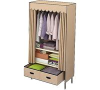 HXZJUIKL Armadio portatile in tessuto, armadio ad angolo, armadio portatile in tessuto tinta unita per camera da letto, armadio aperto con cassetto design, 168 x 165 x 45 cm
