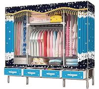 HXZJUIKL Armadio portatile in tessuto, armadio stabile, multifunzione, da pavimento, aperto, F, 172 x 165 x 45 cm