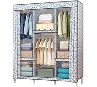 HXZJUIKL Armadio portatile in tessuto per armadio, armadio per la casa, grande organizer stabile in tessuto portatile, armadio E, 168 x 130 cm