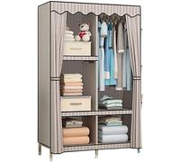 HXZJUIKL Armadio portatile in tessuto semplice, armadio multifunzione, aperto, stabile, in legno massello, 168 x 170 x 45 cm