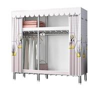 HXZJUIKL Armadio portatile, organizer per vestiti, armadio in tessuto con asta appendiabiti, mensole, armadio pieghevole per vestiti, borse, C-143 x 45 x 169 cm