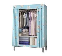 HXZJUIKL Armadio, scaffale portatile con asta appendiabiti, pieghevole, per soggiorno, B-86 x 45 x 170 cm