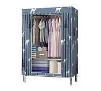 HXZJUIKL Armadio, scaffale portatile con asta appendiabiti, pieghevole, per soggiorno, B-86 x 45 x 170 cm