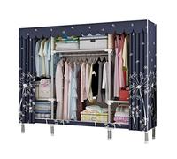 HXZJUIKL Armadio, scaffale portatile in tela per armadio, armadio in tessuto con asta appendiabiti e copertura in tessuto, organizer per armadio, A-165 x 45 x 175 cm