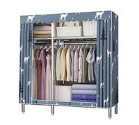HXZJUIKL Armadio, scaffale portatile in tela per armadio, organizer per vestiti in tessuto con asta appendiabiti, mensole, B-130 x 45 x 170 cm