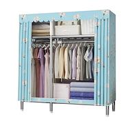 HXZJUIKL Armadio, scaffale portatile in tela per armadio, organizer per vestiti in tessuto con asta appendiabiti, mensole, B-130 x 45 x 170 cm