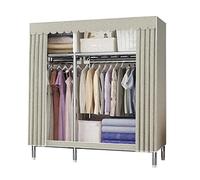 HXZJUIKL Armadio, scaffale portatile in tela per armadio, organizer per vestiti in tessuto con asta appendiabiti, mensole, B-130 x 45 x 170 cm
