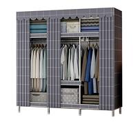 HXZJUIKL Armadio, Scaffali portatili in tela per armadio, armadio in tessuto con asta appendiabiti, organizer per armadio, B-128 x 45 x 172 cm
