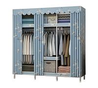 HXZJUIKL Armadio, Scaffali portatili in tela per armadio, armadio in tessuto con asta appendiabiti, organizer per armadio, B-128 x 45 x 172 cm