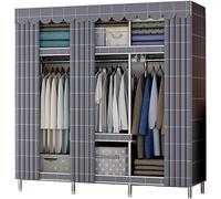 HXZJUIKL Guardaroba,Scaffali portatili in tela per guardaroba,Armadio in tessuto con asta appendiabiti,Organizer per armadio vestiti,C-128x45x172cm