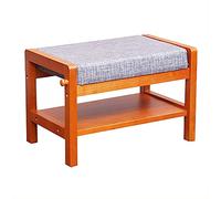 HXZJUIKL Panca in legno massello vintage per scarpe, panca e scarpiera, organizer confortevole imbottita per letto, 55 x 33 x 36 cm (B 55 x 33 x 36 cm)
