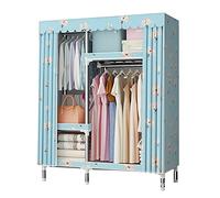 HXZJUIKL Scaffali portatili per guardaroba in tela, organizer per vestiti con asta appendiabiti, mensole, C-106 x 45 x 170 cm