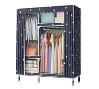 HXZJUIKL Scaffali portatili per guardaroba in tela, organizer per vestiti con asta appendiabiti, mensole, C-106 x 45 x 170 cm
