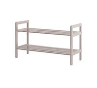 HXZJUIKL Scarpiera a 2 ripiani in bambù, per ingresso, autoportante, per camera da letto, corridoio, armadio, scarpiera, scarpiera (B)