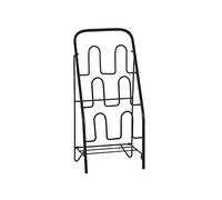 HXZJUIKL Scarpiera a 3 ripiani in metallo, per ingresso, bagno, casa, scarpiera autoportante per scarpe basse e pantofole, organizer multifunzionale (nero)