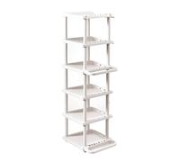 HXZJUIKL Scarpiera a 6 ripiani con portaombrelli, autoportante, in plastica, scarpiera per ingresso, organizer (B)