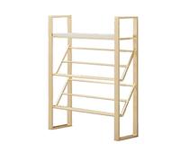 HXZJUIKL Scarpiera in metallo, scarpiera a 3 ripiani, organizer per ingresso, soggiorno, bagno, camera da letto o montaggio a parete, colore oro (dimensioni: A) (D)