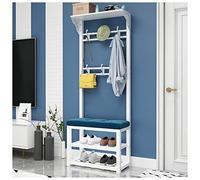 HXZJUIKL Scarpiera Panca Design Industriale Set Corridoio con Ganci Appendiabiti in Metallo Scarpiera e Panca Sedile Appendiabiti con Panca per Organizzazione Ingresso (colore: A Dimensioni: 80 cm)