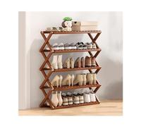 HXZJUIKL Scarpiera pieghevole con struttura a croce, scarpiera autoportante per armadio, ingresso, corridoio, camera da letto, scarpiera (marrone) (Bru 5)