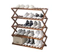 HXZJUIKL Scarpiera pieghevole in bambù, 5 ripiani, installazione verticale, organizer pieghevole per camera da letto, corridoio, armadio (100 cm)