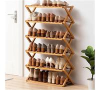 HXZJUIKL Scarpiera pieghevole in bambù a 3 ripiani con grande capacità scarpiera organizer (varie opzioni) (colore primario 6 strati 70 cm)