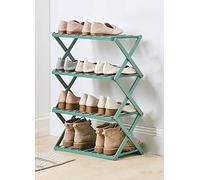 HXZJUIKL Scarpiera pieghevole in bambù con più livelli, scarpiera autoportante senza montaggio per ingresso, camera da letto, giardino (40 cm) (4 livelli C 50 cm x 25 cm x 26,8 cm)