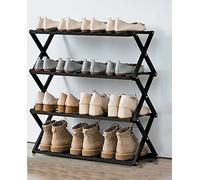 HXZJUIKL Scarpiera pieghevole in bambù con più livelli, scarpiera autoportante senza montaggio per ingresso, camera da letto, giardino (5 livelli I, 68,1 x 25,4 x 85,1 cm (larghezza x profondità x