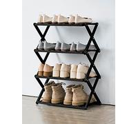 HXZJUIKL Scarpiera pieghevole in bambù con più livelli, scarpiera autoportante senza montaggio per ingresso, camera da letto, giardino (40 cm) (4 livelli G 50 cm x 25 cm x 26,8 cm)