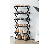HXZJUIKL Scarpiera pieghevole in bambù con più livelli, scarpiera autoportante senza montaggio per ingresso, camera da letto, giardino (50 cm F 50 cm x 10 cm x 43,4 cm)
