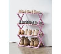 HXZJUIKL Scarpiera pieghevole in bambù con più livelli, scarpiera autoportante senza montaggio per ingresso, camera da letto, giardino (40 cm) (4 livelli E 50 cm x 25 cm x 26,8 cm)