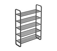 HXZJUIKL Scarpiera, scarpiera in metallo, scarpiera salvaspazio a 5 livelli per la casa (nero/oro), scarpiera multifunzionale per corridoio, camera da letto, casa, scarpiera