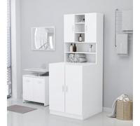 HXZZXS Mobile per Lavatrice con Ante Bianco Legno Multistrato 71x71,5x91,5 cm Mobile Lavatrice Incasso Armadietto Lavatrice Mobile Alto Armadio Bagno Mobile Prodotti Bagno Mobiletto con Ante
