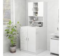 HXZZXS Mobile per Lavatrice con Ante Bianco Lucido Legno Multistrato 70,5x25,5x90 cm Mobile Prodotti Bagno Mobiletto con Ante Mobile Lavatrice Incasso Armadietto Lavatrice Mobile Alto Armadio Bagno