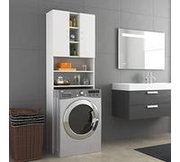 HXZZXS Mobile per Lavatrice con Ante Bianco Truciolato 64x25,5x190 cm Mobile Lavatrice Incasso Armadietto Lavatrice Mobile Alto Mobiletto Bagno Arredi Bagni Mobiletto con Ante