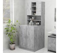 HXZZXS Mobile per Lavatrice con Ante Grigio Cemento Legno Multistrato 70,5x25,5x90 cm Armadio Bagno Mobile Prodotti Bagno Mobiletto con Ante Mobile Lavatrice Incasso Armadietto Lavatrice Mobile Alto